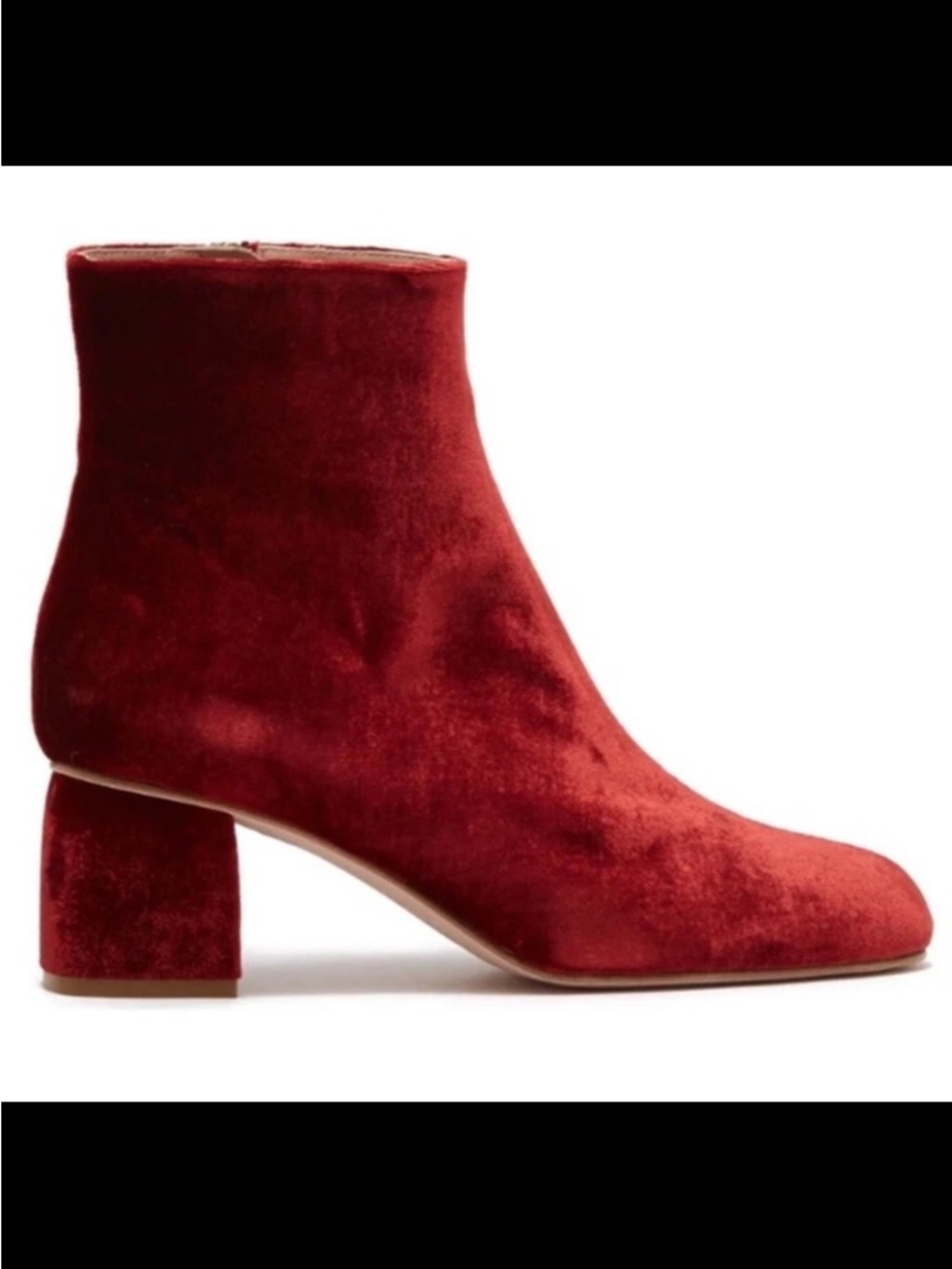 RED Valentino Red Velvet Amarillo Block Heel Booties Sz 6.5 US